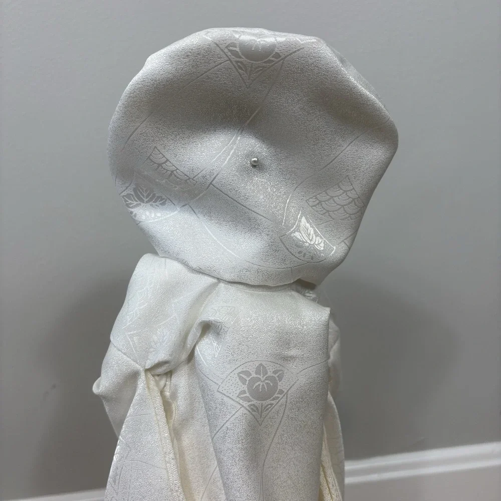Vtg Japanese Bride Doll White Kimono Wedding Geisha Kanaku The Leader Maiko Fan